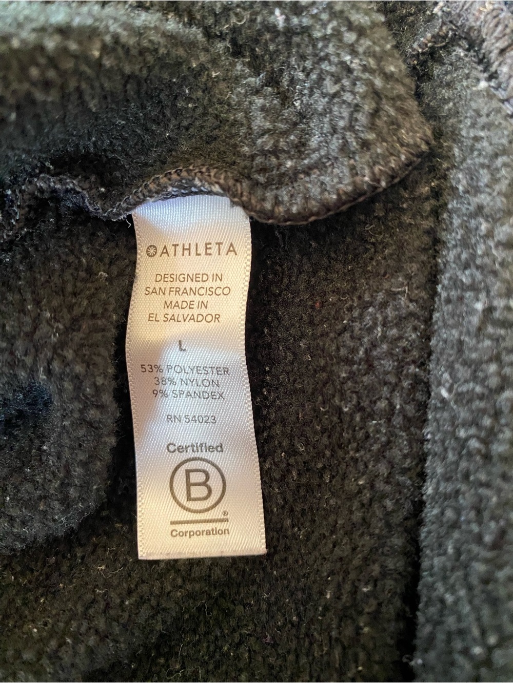 Athleta Black Fleece Lined Roll Neck Pullover Sweatshirt - size large - winter - Picture 3 of 8